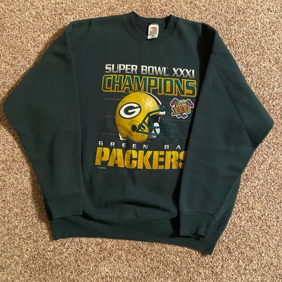 Vintage Fruit of the loom Green Bay Packers Superbowl XXXI Champions Crewneck - Picture 1 of 5